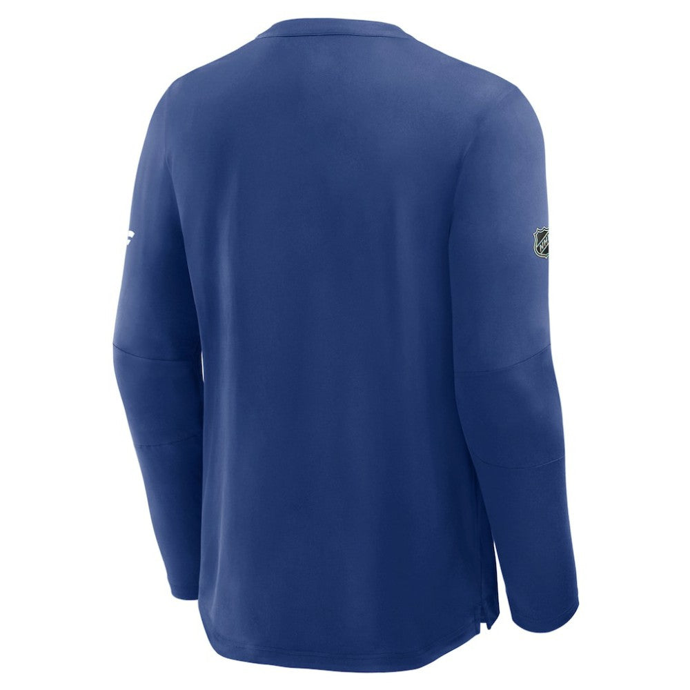 Vancouver Canucks Fanatics Authentic Pro Rink Tech Long Sleeve T-Shirt - Blue | US 202495547