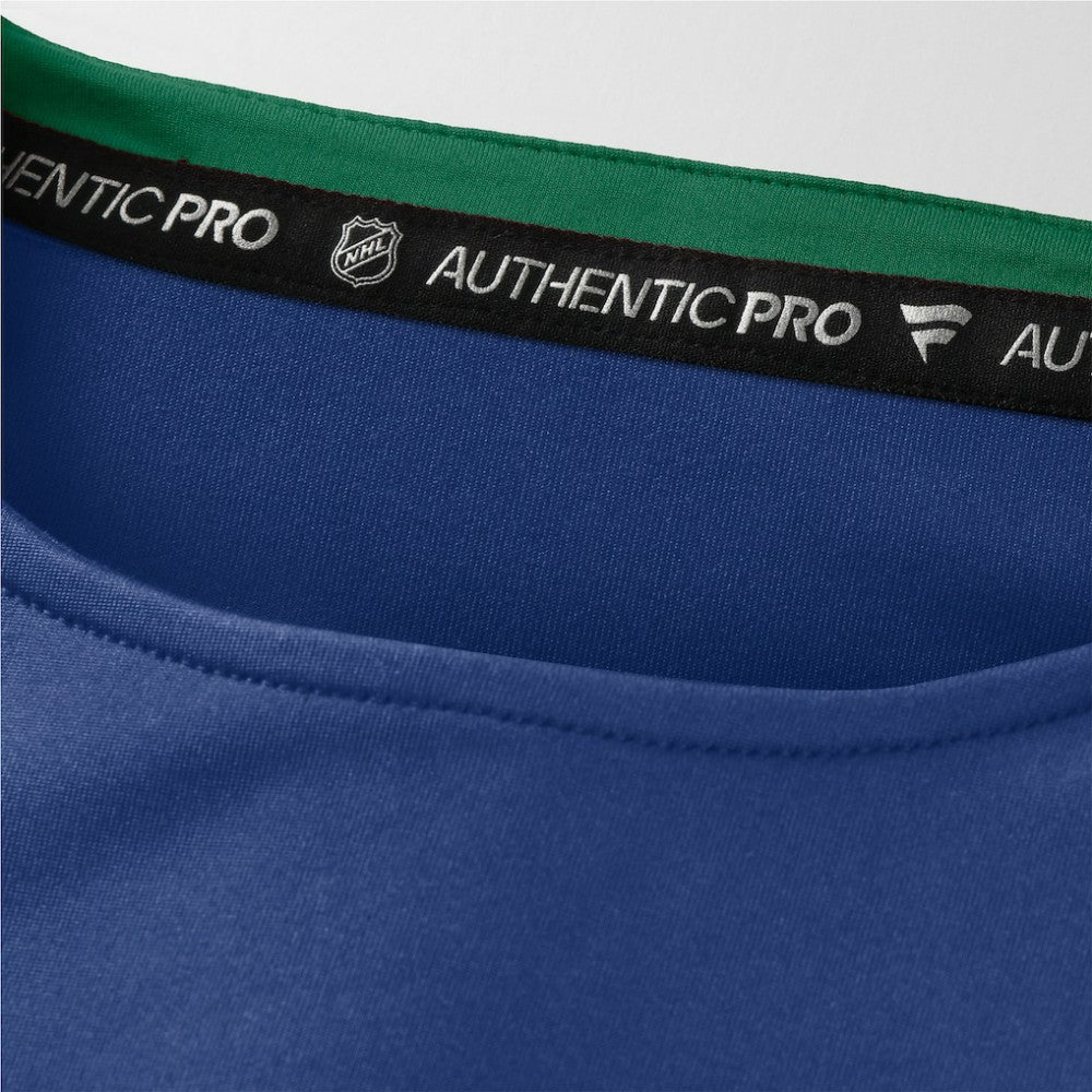 Vancouver Canucks Fanatics Authentic Pro Rink Tech Long Sleeve T-Shirt - Blue | US 202495547