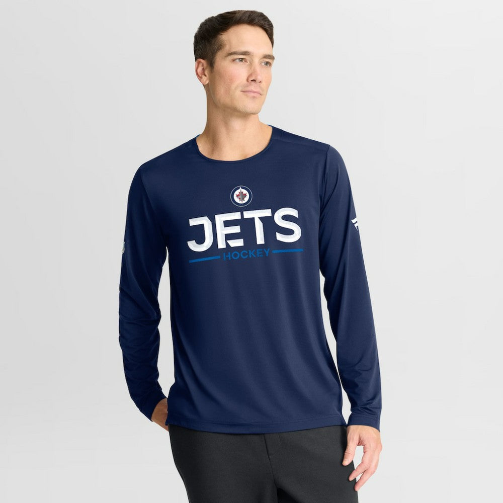 Winnipeg Jets Fanatics Authentic Pro Rink Tech Long Sleeve T-Shirt - Navy | US 202495550