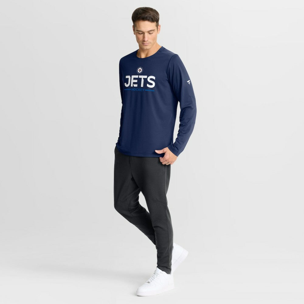 Winnipeg Jets Fanatics Authentic Pro Rink Tech Long Sleeve T-Shirt - Navy | US 202495550