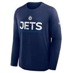 Winnipeg Jets Fanatics Authentic Pro Rink Tech Long Sleeve T-Shirt - Navy | US 202495550