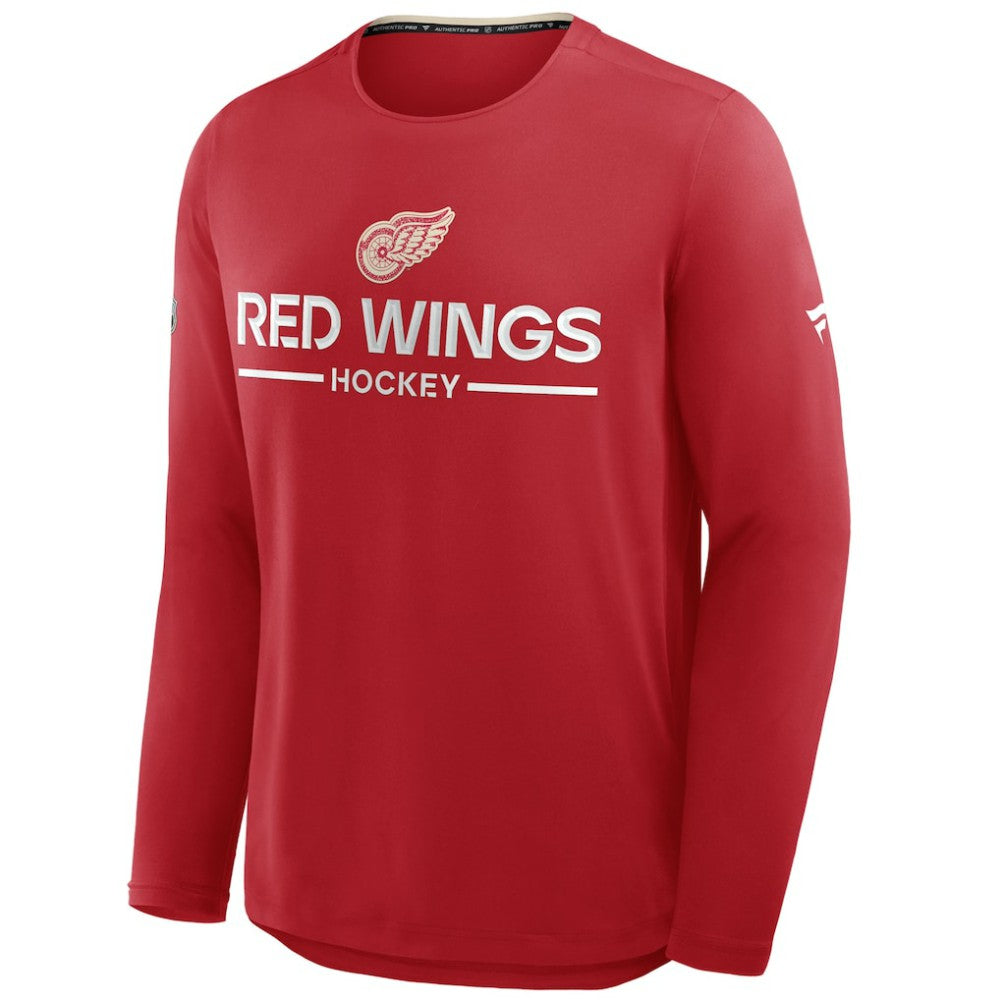 Detroit Red Wings Fanatics Authentic Pro Centennial Rink Tech Long Sleeve T-Shirt - Red | US 202495551