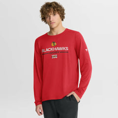 Chicago Blackhawks Fanatics Authentic Pro Centennial Rink Tech Long Sleeve T-Shirt - Red | US 202495552