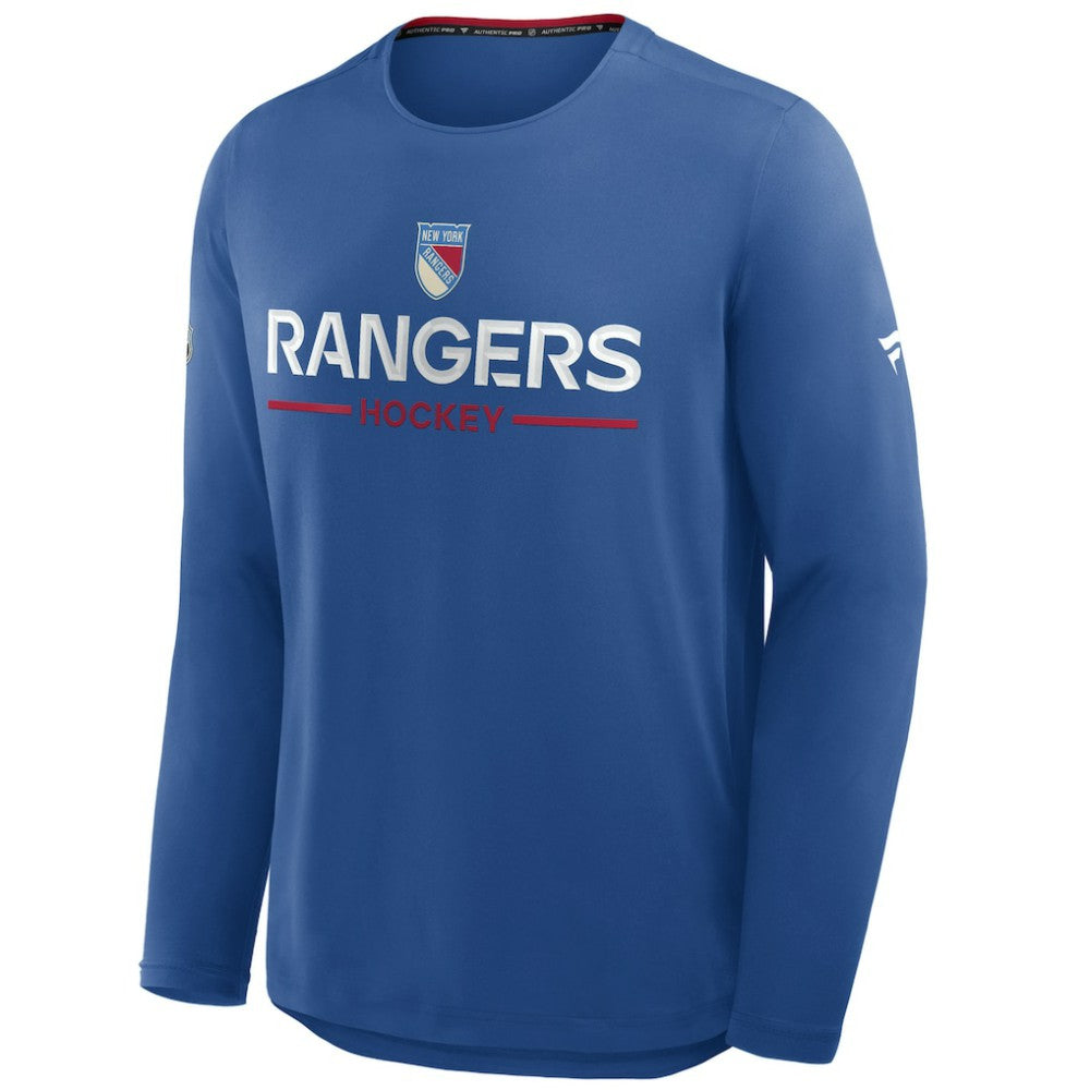 New York Rangers Fanatics Authentic Pro Rink Centennial Tech Long Sleeve T-Shirt - Blue | US 202495553