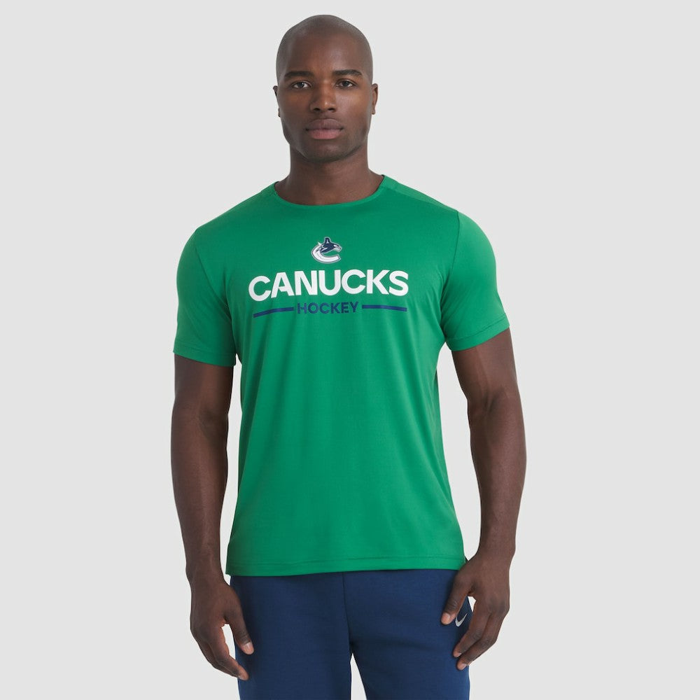 Vancouver Canucks Fanatics Authentic Pro Rink Tech T-Shirt - Green | US 202495586