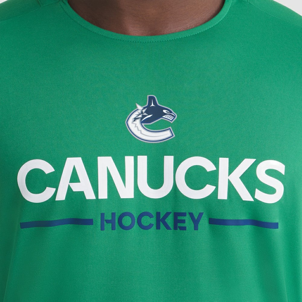 Vancouver Canucks Fanatics Authentic Pro Rink Tech T-Shirt - Green | US 202495586