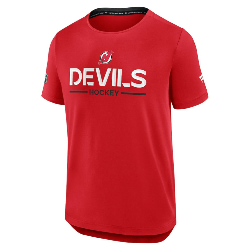 New Jersey Devils Fanatics Authentic Pro Rink Tech T-Shirt - Red | US 202495627