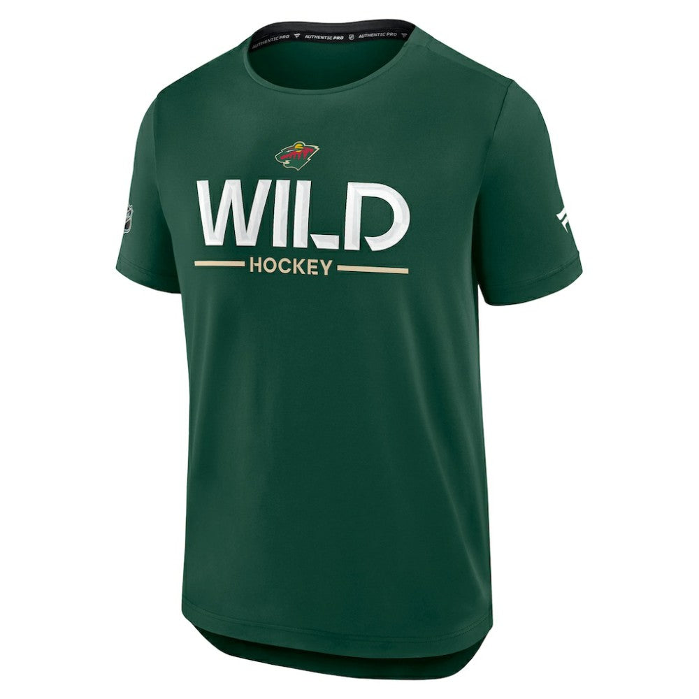 Minnesota Wild Fanatics Authentic Pro Rink Tech T-Shirt - Green | US 202495628