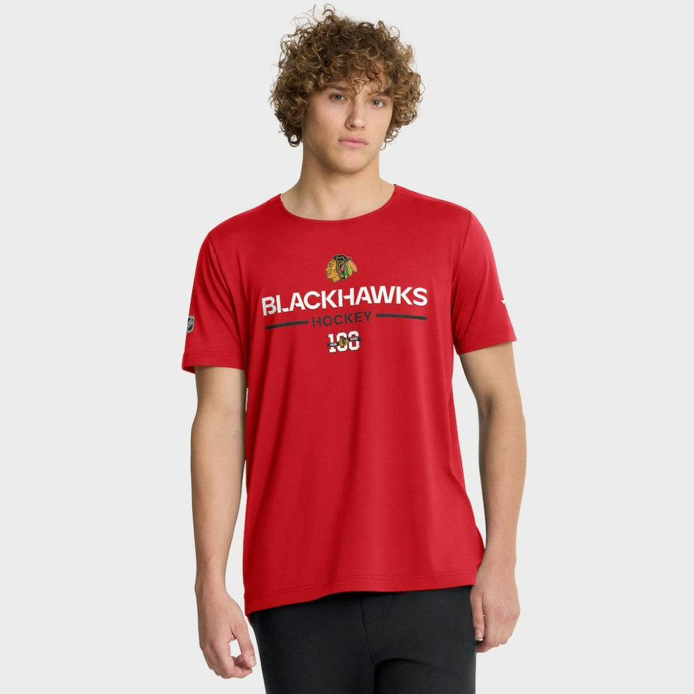 Chicago Blackhawks Fanatics Authentic Pro Centennial Rink Tech T-Shirt - Red | US 202495635
