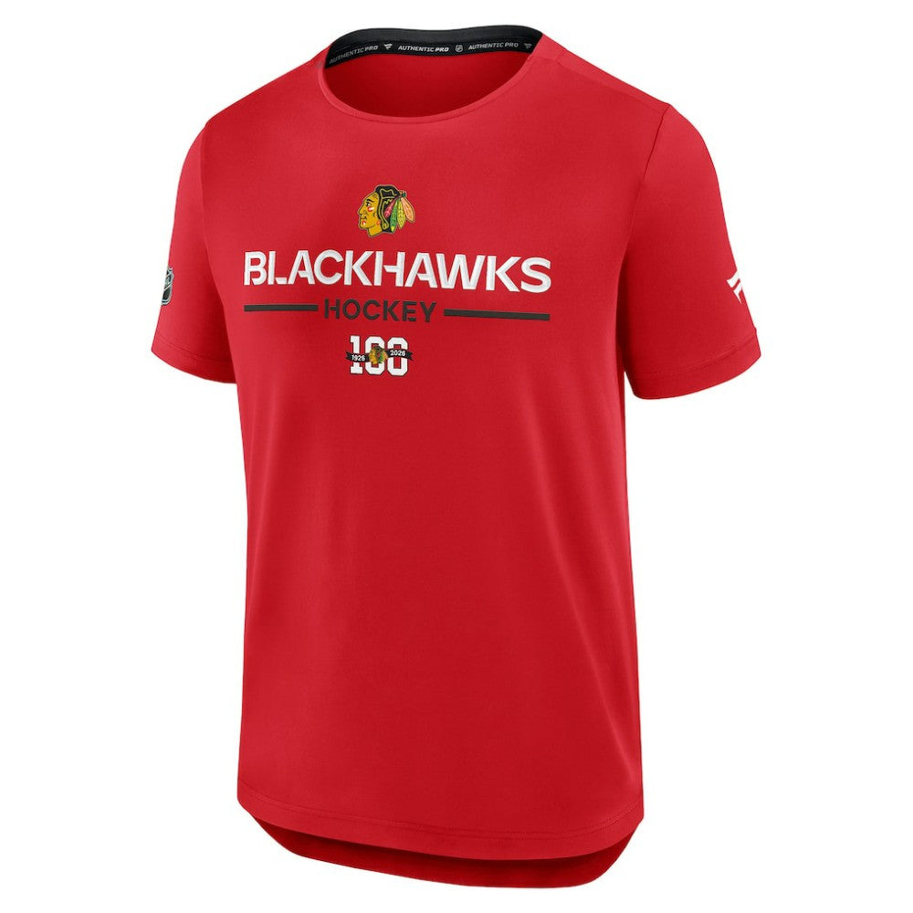 Chicago Blackhawks Fanatics Authentic Pro Centennial Rink Tech T-Shirt - Red | US 202495635