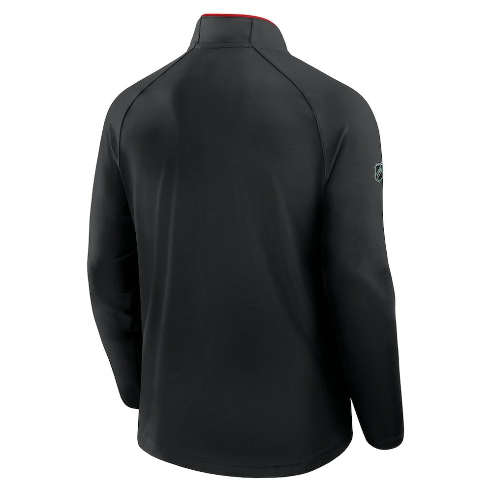 Calgary Flames Fanatics Authentic Pro Rink Training Quarter-Zip Pullover - Black | US 202495638