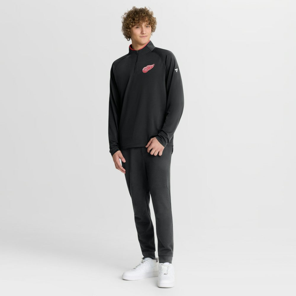 Detroit Red Wings Fanatics Authentic Pro Rink Training Quarter-Zip Pullover - Black | US 202495645