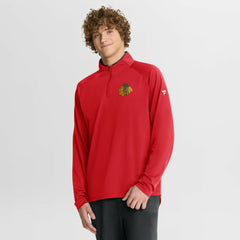 Chicago Blackhawks Fanatics Authentic Pro Rink Training Quarter-Zip Pullover - Red | US 202495649