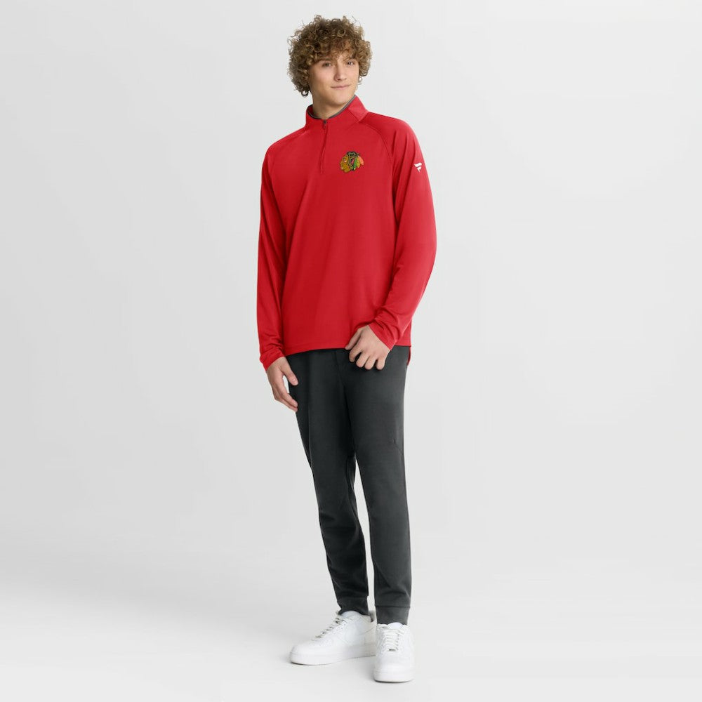 Chicago Blackhawks Fanatics Authentic Pro Rink Training Quarter-Zip Pullover - Red | US 202495649