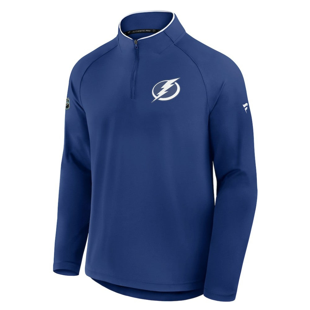 Tampa Bay Lightning Fanatics Authentic Pro Rink Training Quarter-Zip Pullover - Blue | US 202495652