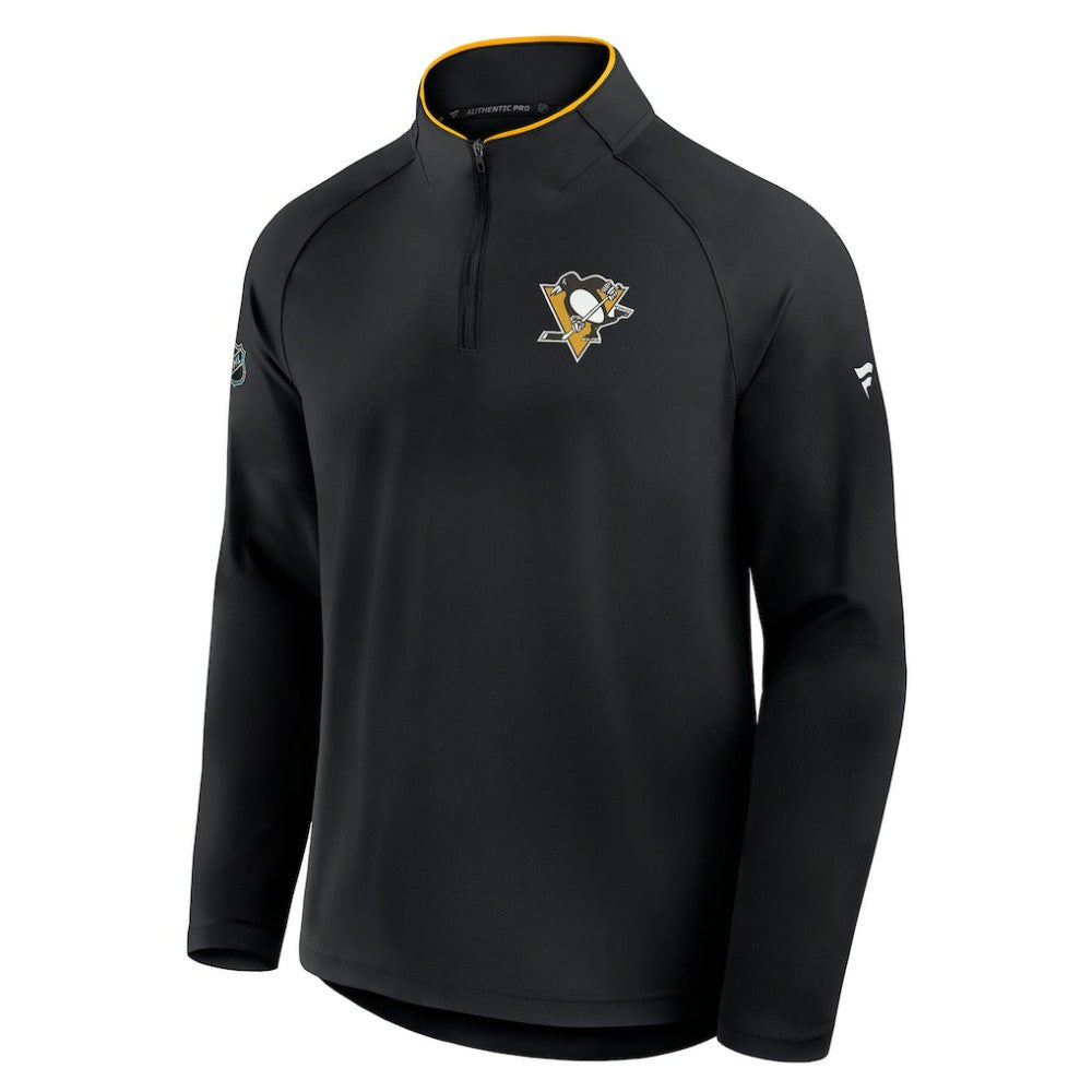 Pittsburgh Penguins Fanatics Authentic Pro Rink Training Quarter-Zip Pullover - Black | US 202495656