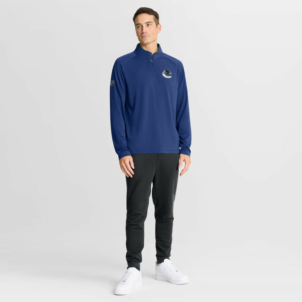 Vancouver Canucks Fanatics Authentic Pro Rink Training Quarter-Zip Pullover - Blue | US 202495659