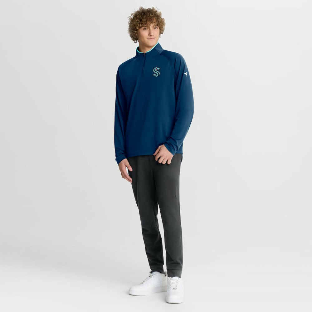 Seattle Kraken Fanatics Authentic Pro Rink Training Quarter-Zip Pullover - Deep Sea Blue | US 202495662