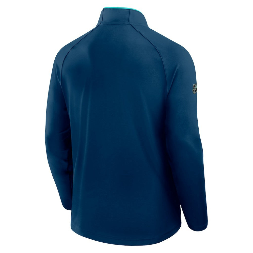 Seattle Kraken Fanatics Authentic Pro Rink Training Quarter-Zip Pullover - Deep Sea Blue | US 202495662
