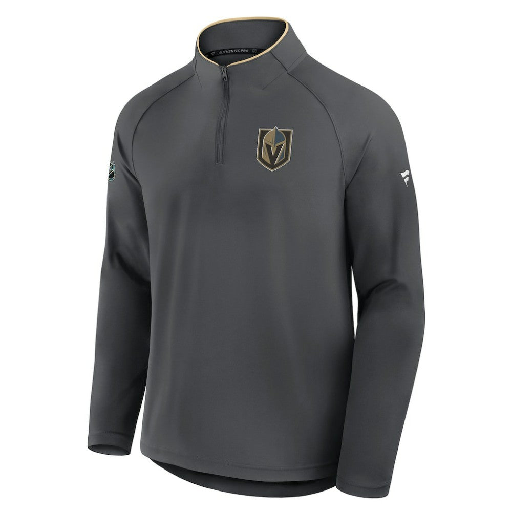 Vegas Golden Knights Fanatics Authentic Pro Rink Training Quarter-Zip Pullover - Gray | US 202495663