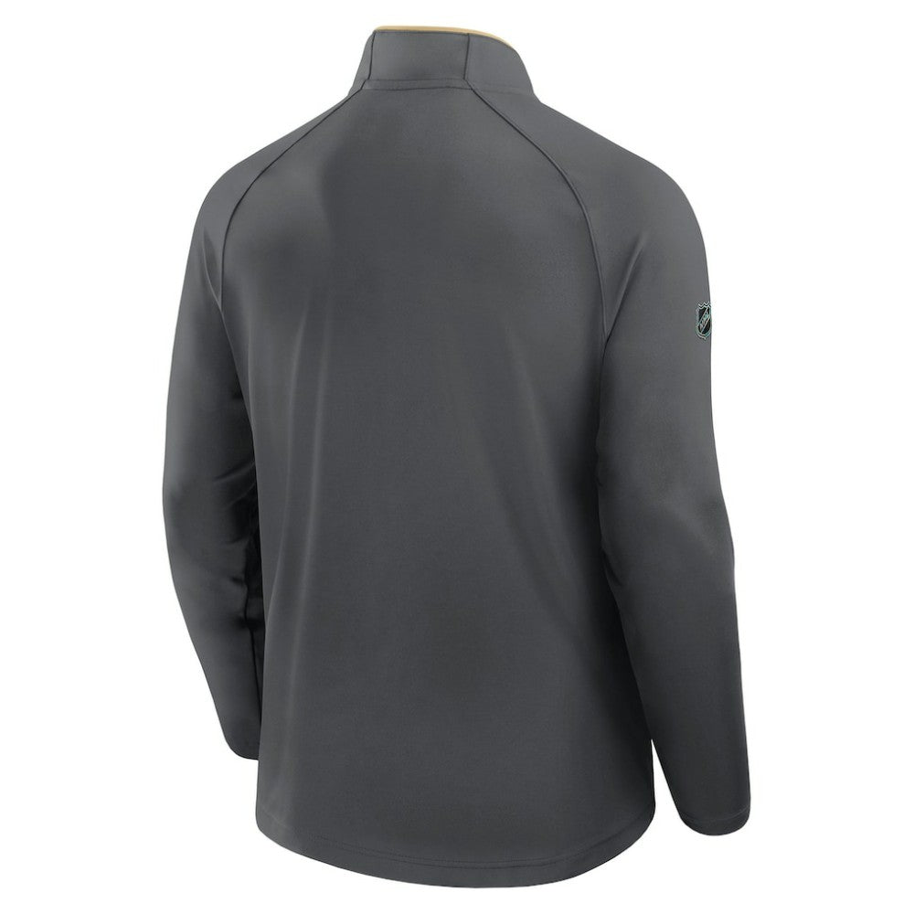 Vegas Golden Knights Fanatics Authentic Pro Rink Training Quarter-Zip Pullover - Gray | US 202495663