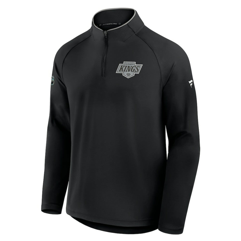 Los Angeles Kings Fanatics Authentic Pro Rink Training Quarter-Zip Pullover - Black | US 202495673