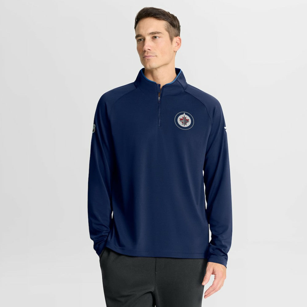 Winnipeg Jets Fanatics Authentic Pro Rink Training Quarter-Zip Pullover - Navy | US 202495676
