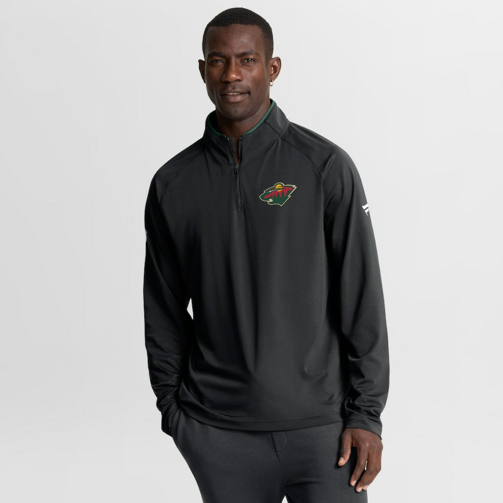 Minnesota Wild Fanatics Authentic Pro Rink Training Quarter-Zip Pullover - Black | US 202495677