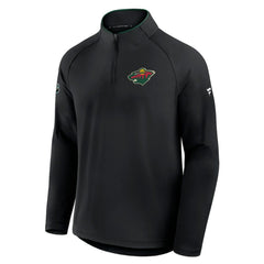 Minnesota Wild Fanatics Authentic Pro Rink Training Quarter-Zip Pullover - Black | US 202495677