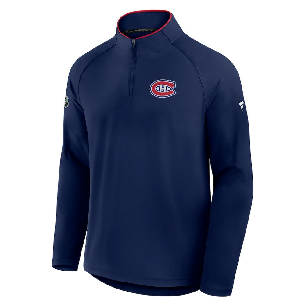 Montreal Canadiens Fanatics Authentic Pro Rink Training Quarter-Zip Pullover - Navy | US 202495678