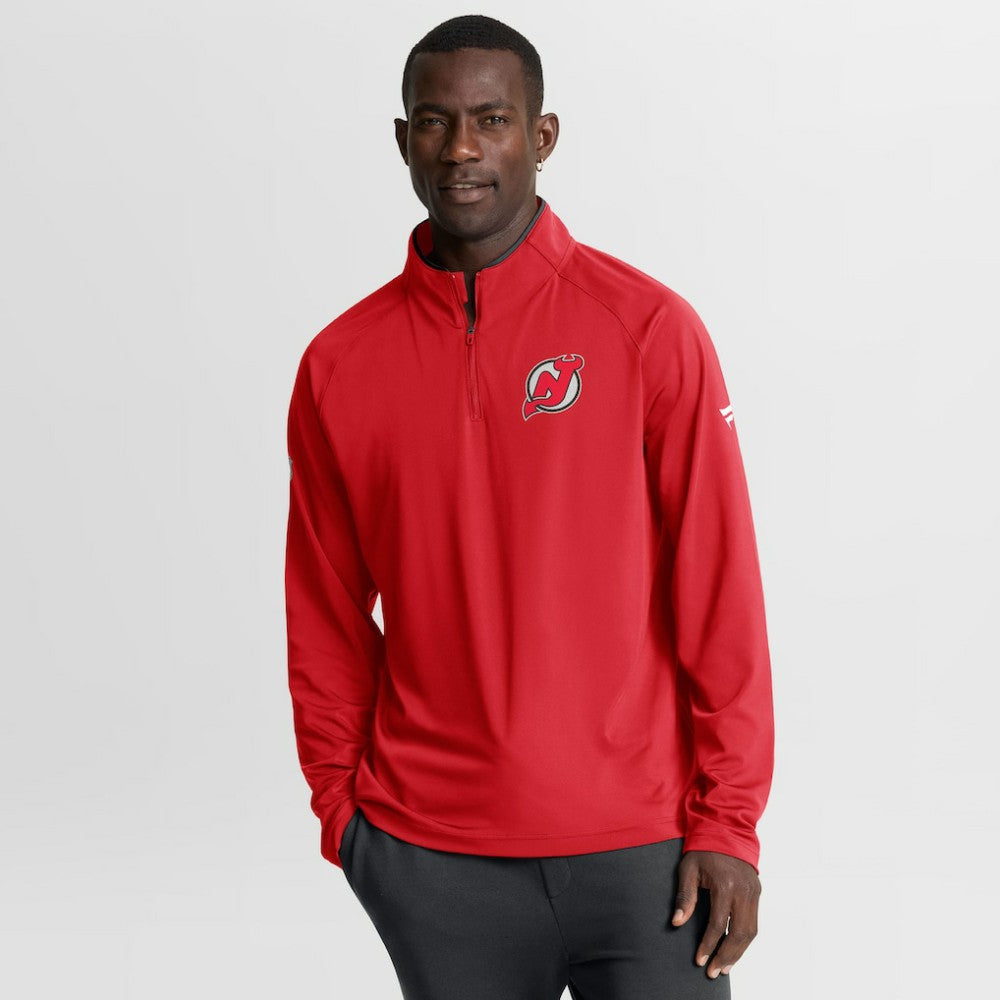 New Jersey Devils Fanatics Authentic Pro Rink Training Quarter-Zip Pullover - Red | US 202495684