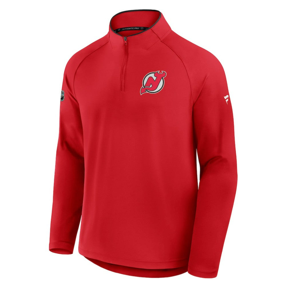 New Jersey Devils Fanatics Authentic Pro Rink Training Quarter-Zip Pullover - Red | US 202495684