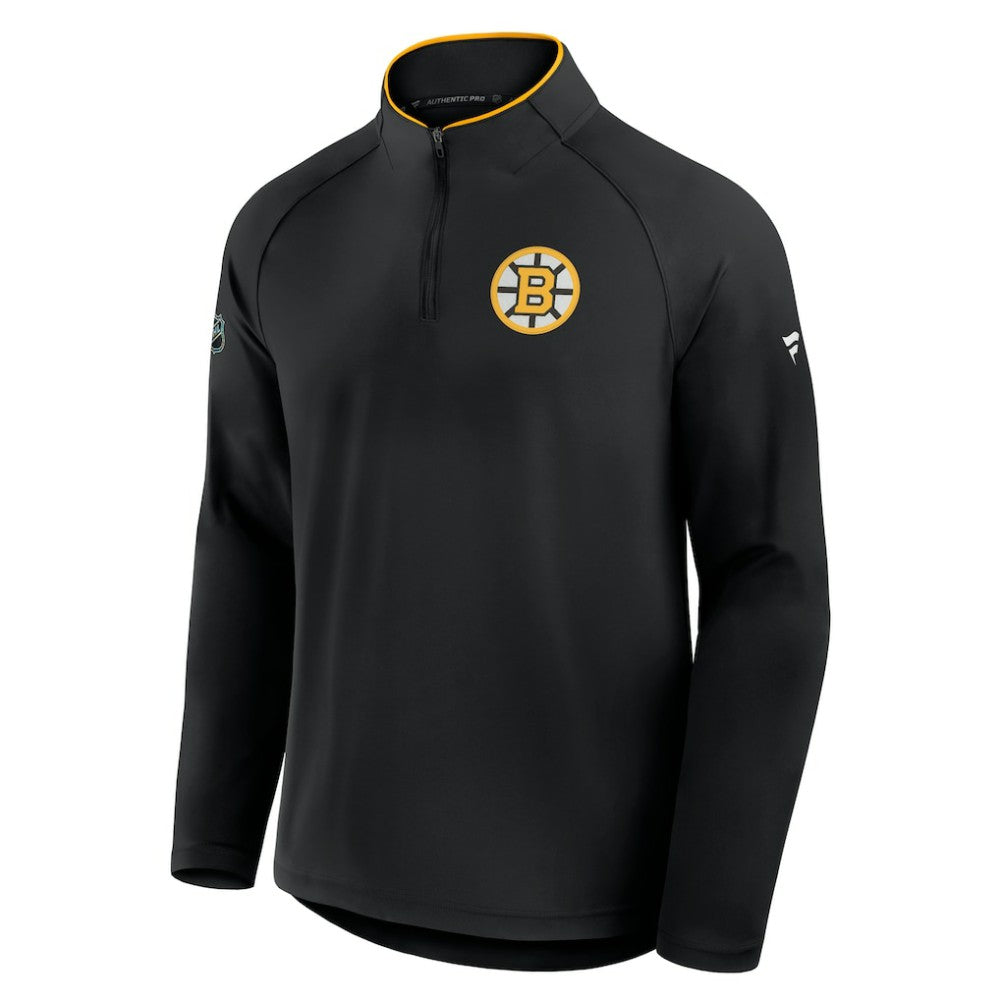 Boston Bruins Fanatics Authentic Pro Rink Training Quarter-Zip Pullover - Black | US 202495689