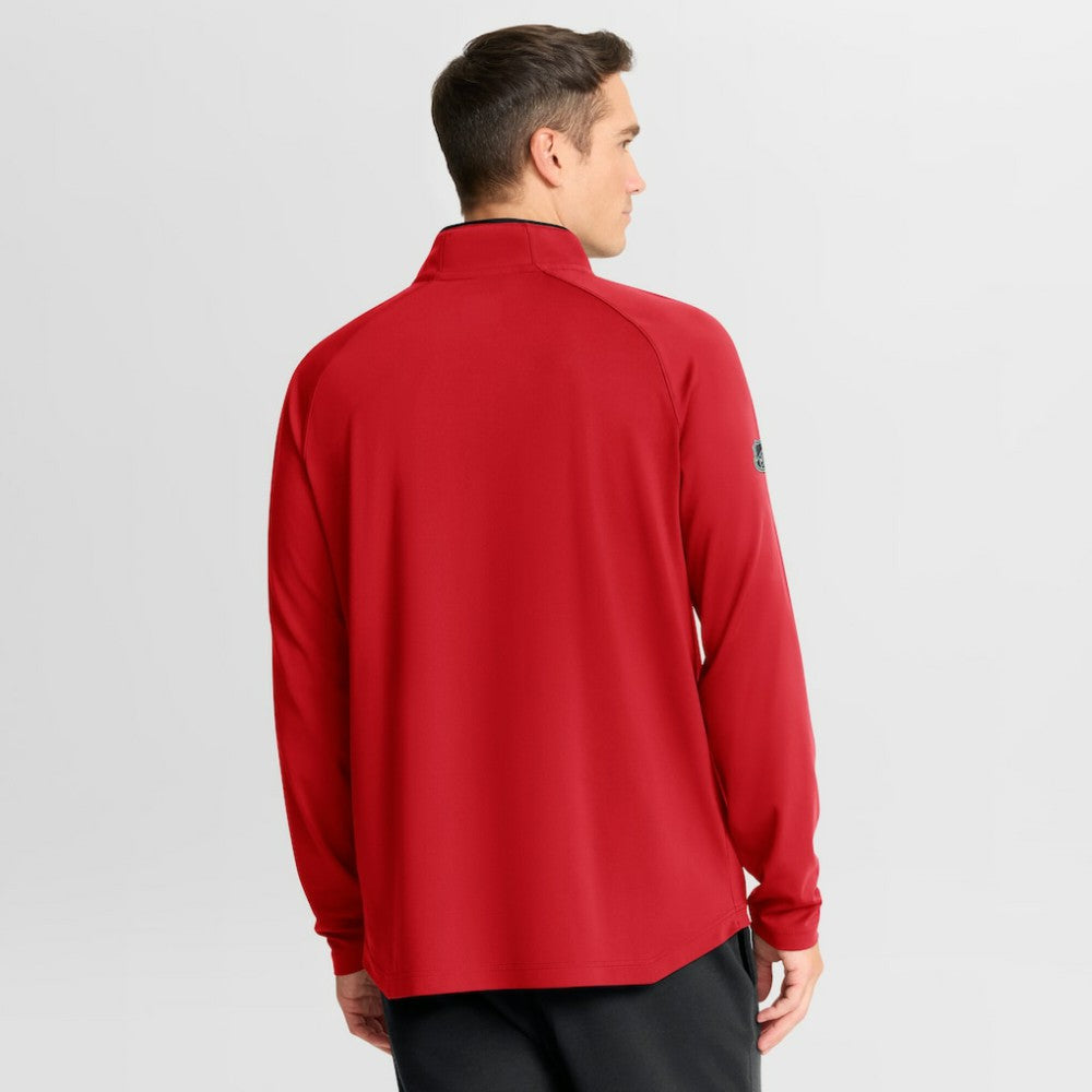 Chicago Blackhawks Fanatics Authentic Pro Rink Training Centennial Raglan Quarter-Zip Pullover - Red | US 202495703