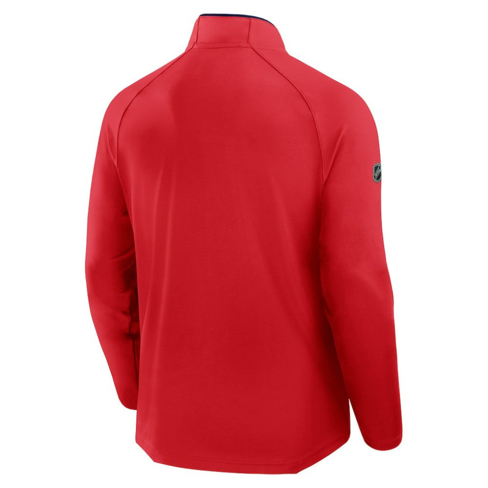 Chicago Blackhawks Fanatics Authentic Pro Rink Training Centennial Raglan Quarter-Zip Pullover - Red | US 202495703