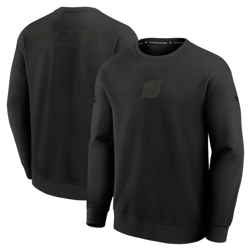 New Jersey Devils Fanatics Authentic Pro Road Tri-Blend Sweatshirt - Black | US 202495742