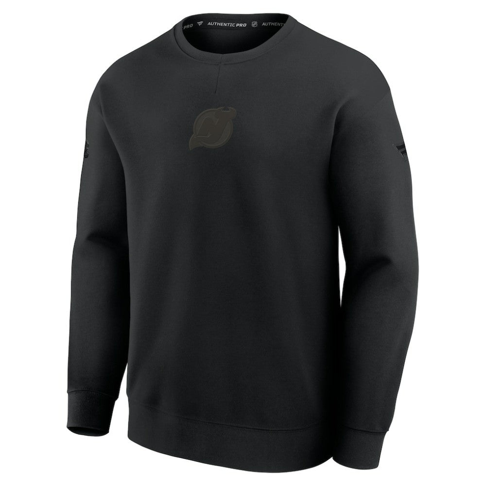 New Jersey Devils Fanatics Authentic Pro Road Tri-Blend Sweatshirt - Black | US 202495742