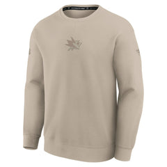 San Jose Sharks Fanatics Authentic Pro Road Tri-Blend Sweatshirt - Tan | US 202495766