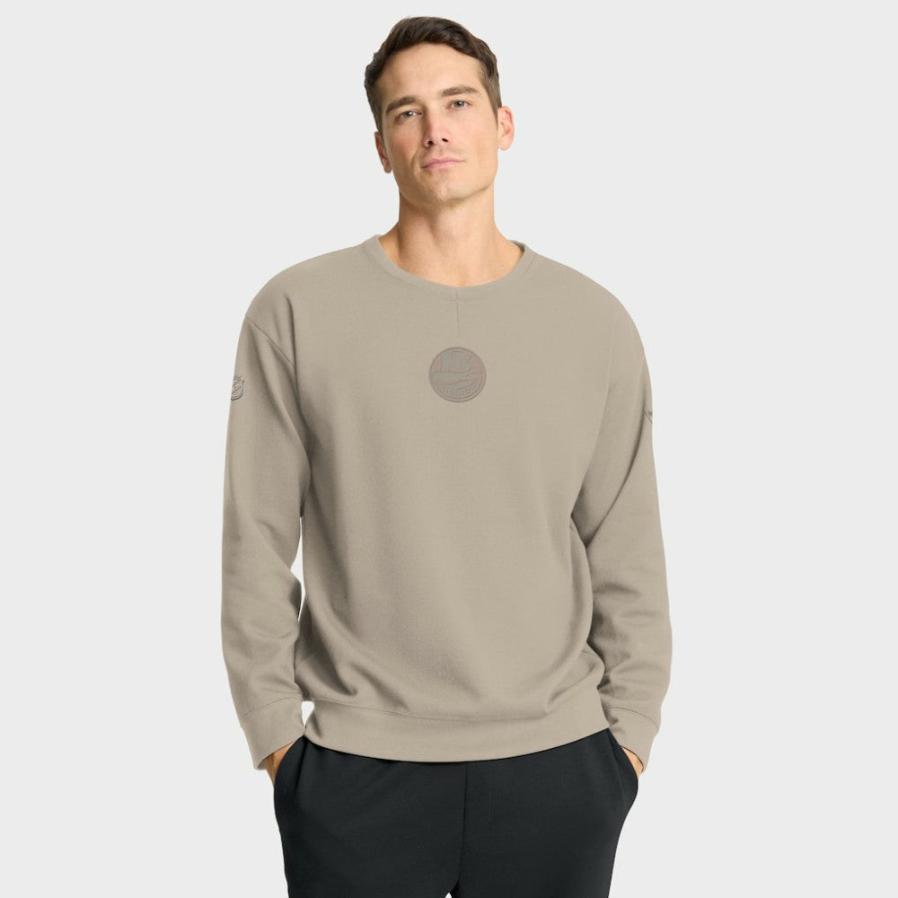 New York Islanders Fanatics Authentic Pro Road Tri-Blend Sweatshirt - Tan | US 202495770