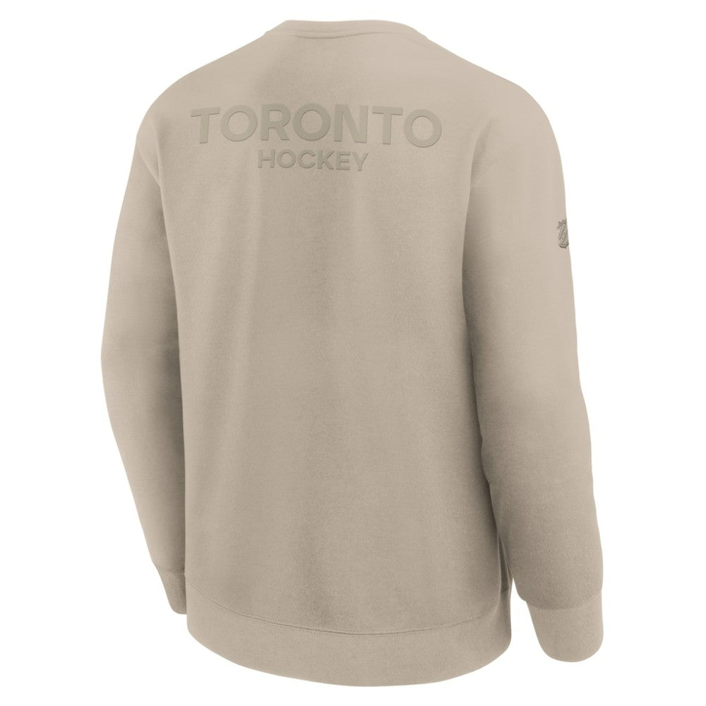 Toronto Maple Leafs Fanatics Authentic Pro Road Tri-Blend Sweatshirt - Tan | US 202495778