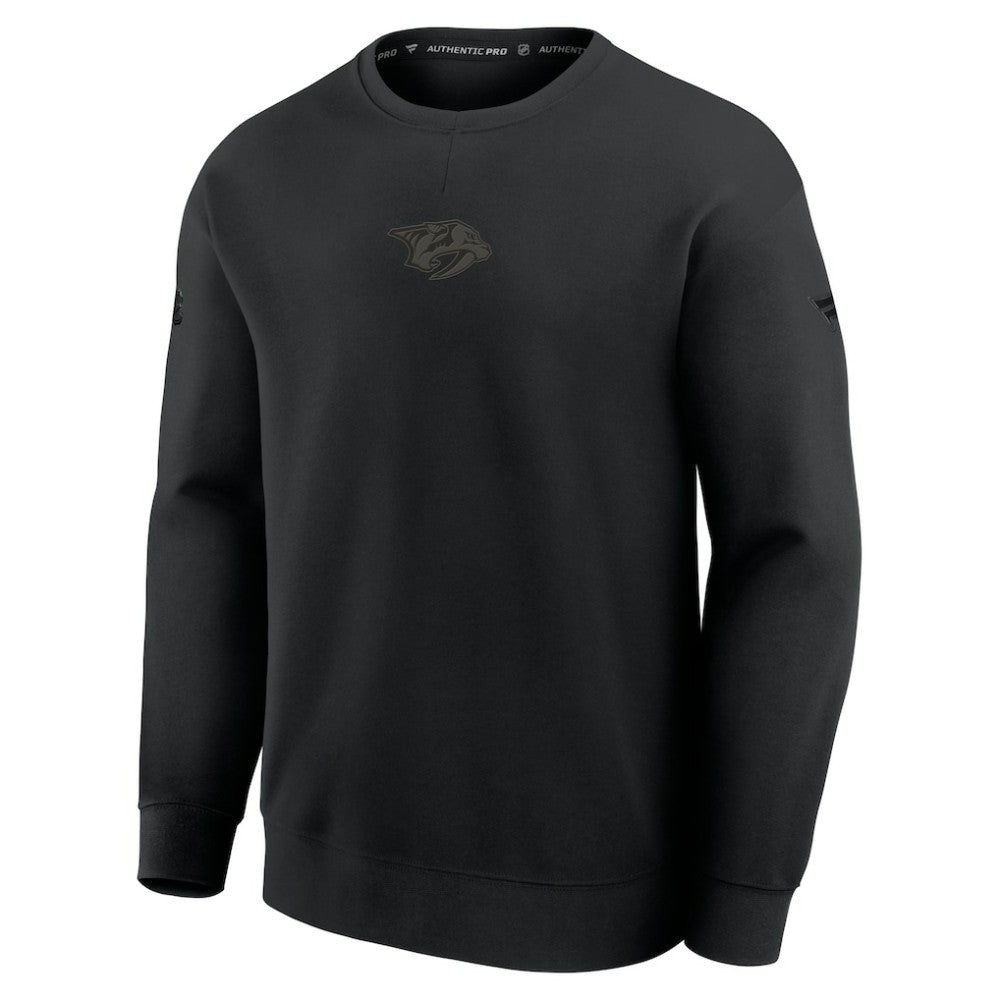 Nashville Predators Fanatics Authentic Pro Road Tri-Blend Sweatshirt - Black | US 202495782