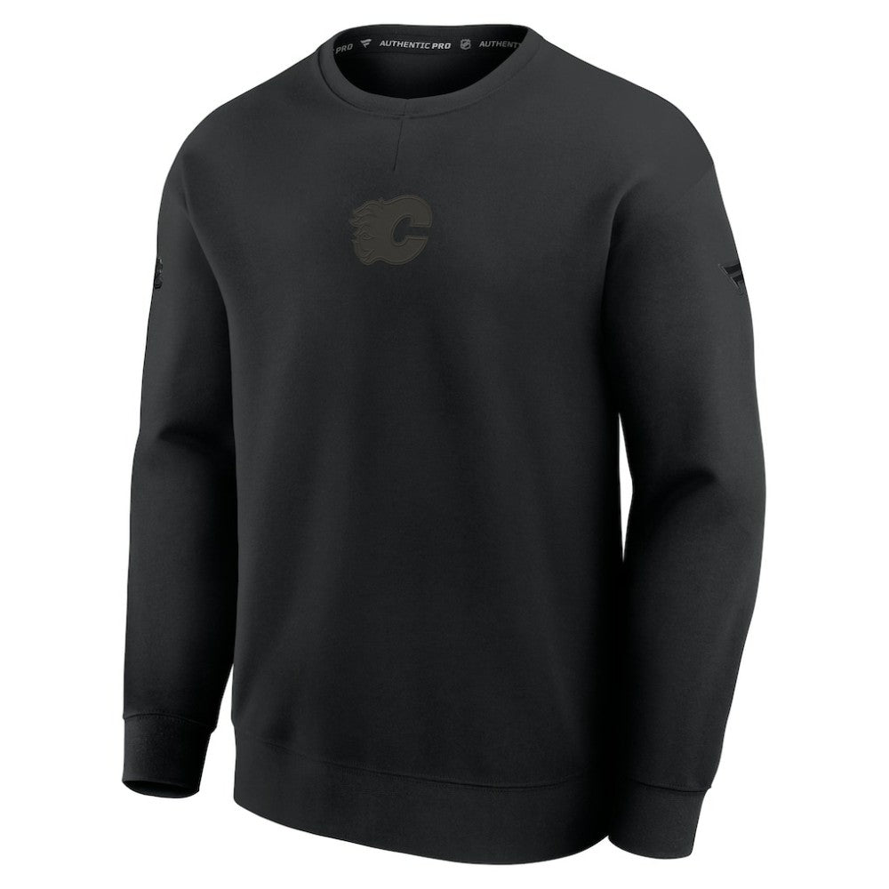 Calgary Flames Fanatics Authentic Pro Road Tri-Blend Sweatshirt - Black | US 202495822
