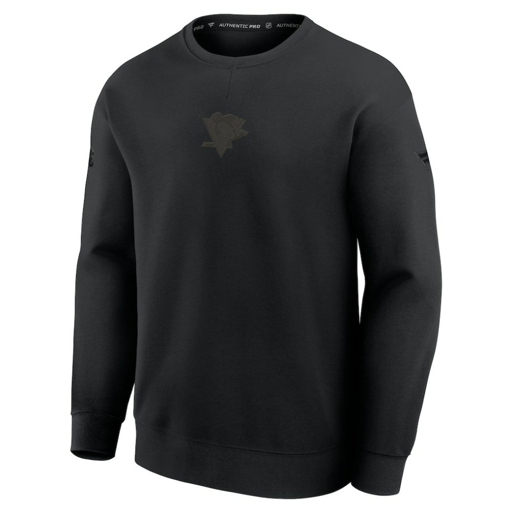 Pittsburgh Penguins Fanatics Authentic Pro Road Tri-Blend Sweatshirt - Black | US 202495831