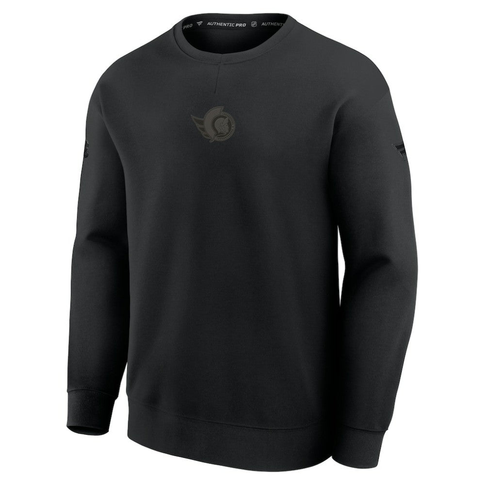Ottawa Senators Fanatics Authentic Pro Road Tri-Blend Sweatshirt - Black | US 202495834