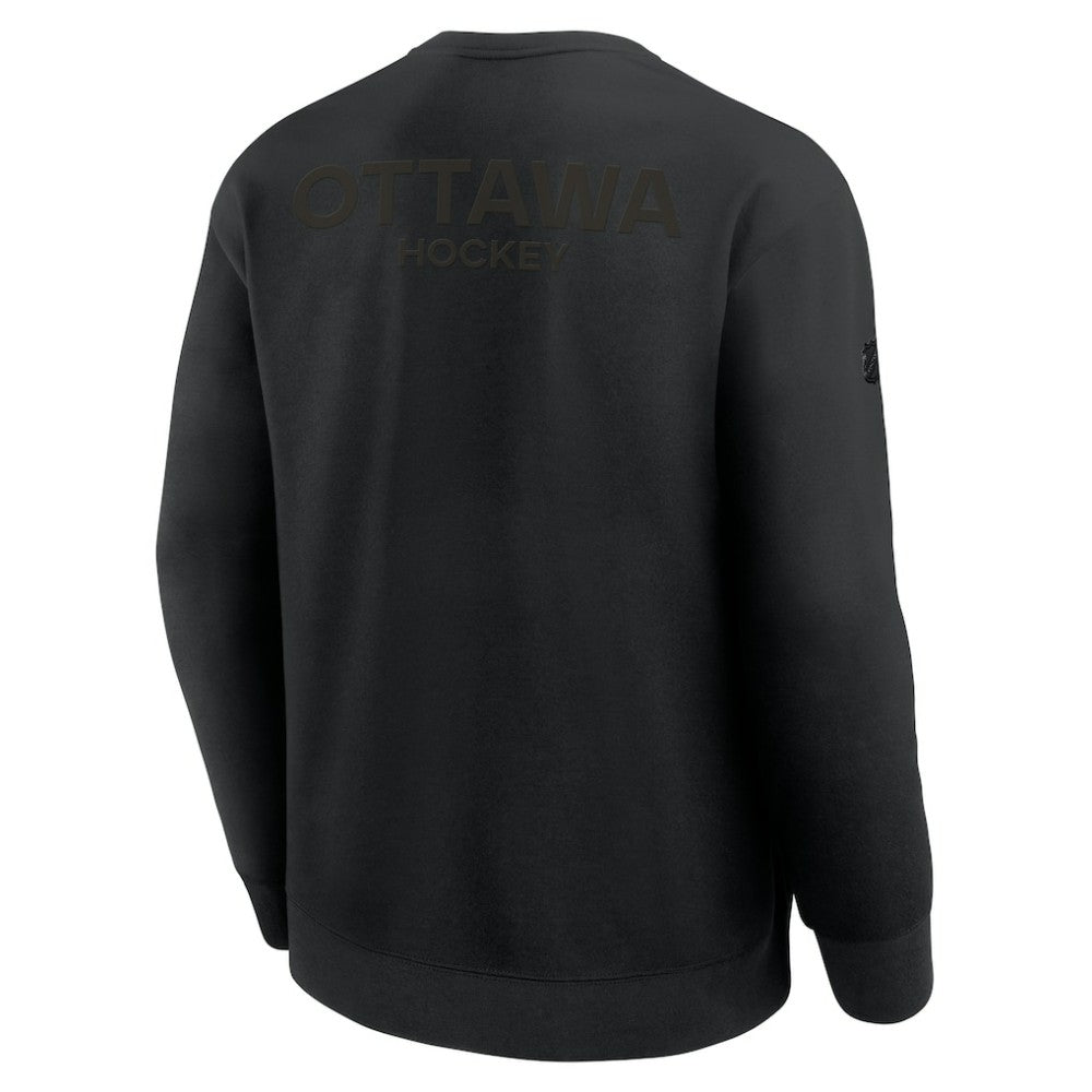 Ottawa Senators Fanatics Authentic Pro Road Tri-Blend Sweatshirt - Black | US 202495834