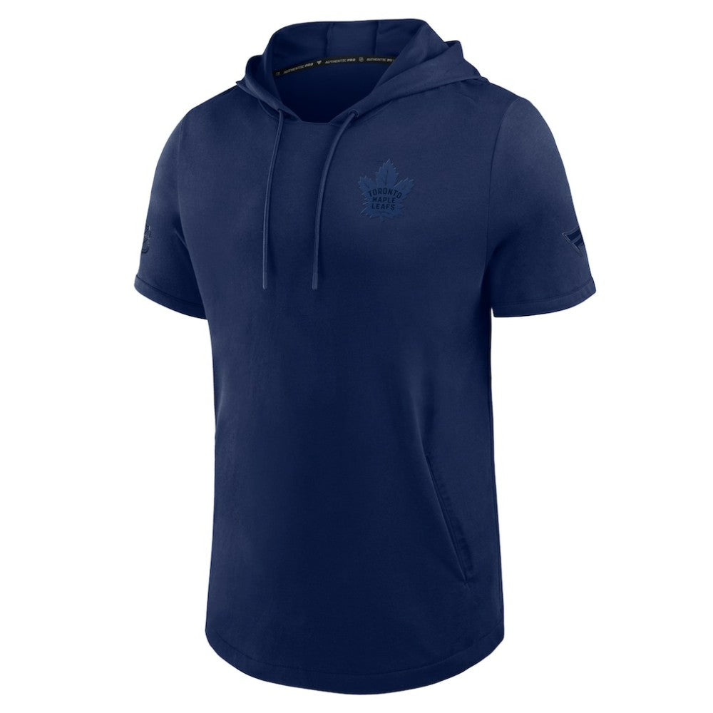 Toronto Maple Leafs Fanatics Authentic Pro Road Short Sleeve Hoodie - Navy | US 202496170