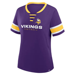Minnesota Vikings Women's Redzone Draw Play Athena Lace-Up T-Shirt - Purple T-shirts