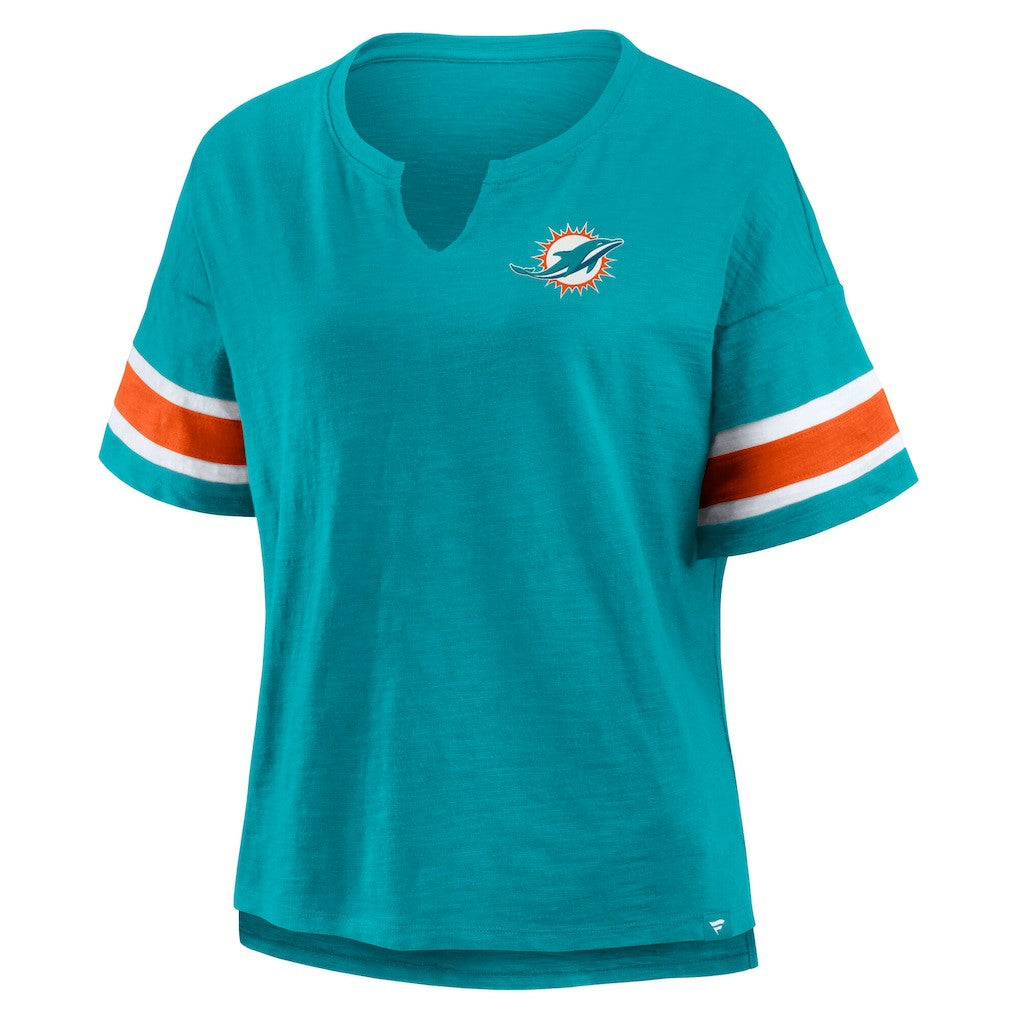 Miami Dolphins Women's Redzone Curl Route T-Shirt - Aqua T-shirts