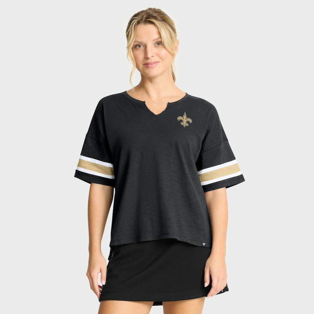 New Orleans Saints Women's Redzone Curl Route T-Shirt - Black T-shirts