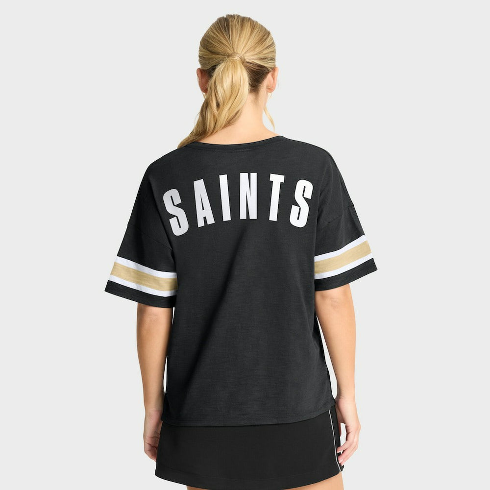 New Orleans Saints Women's Redzone Curl Route T-Shirt - Black T-shirts